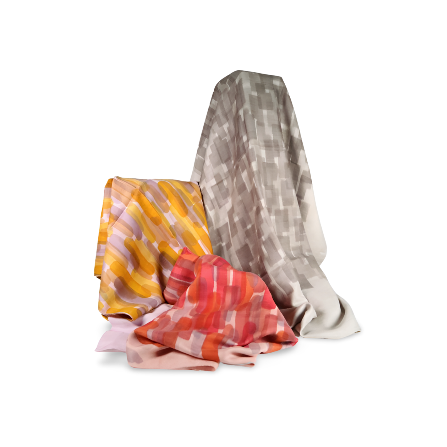 Foulard en Laine × Edo Komon / Gris
