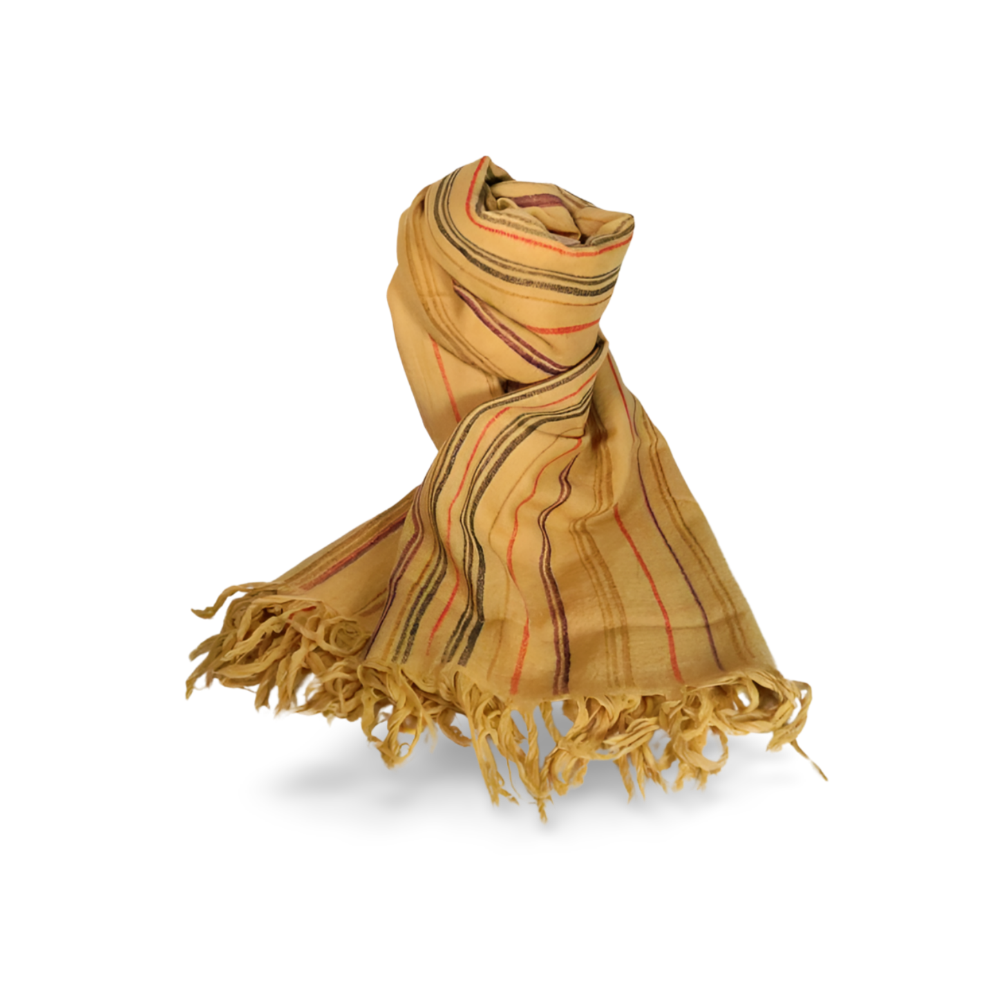 Foulard en Laine × Sarasa Rayures / Camel